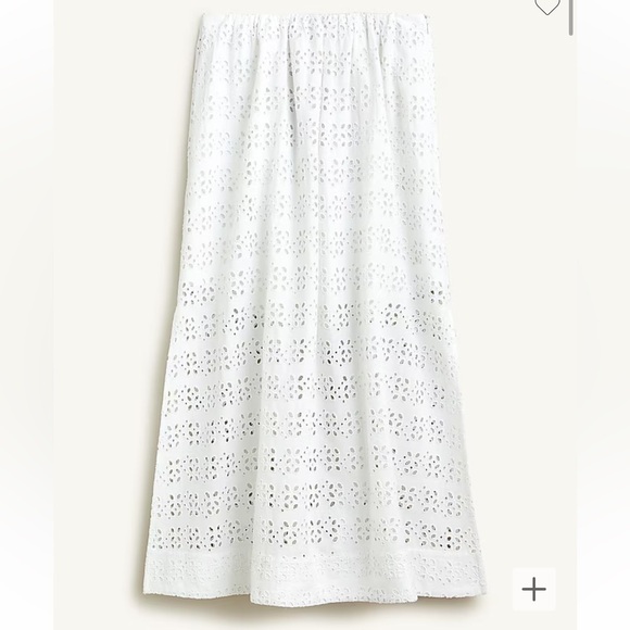 J. Crew Linen-blend Maxi Skirt In Eyelet White 8 - Picture 3 of 9